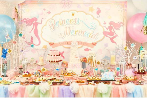 ‟人魚姫”テーマのデザートブッフェが千葉・浦安で、真珠貝のマカロン&サンゴのカップケーキなど