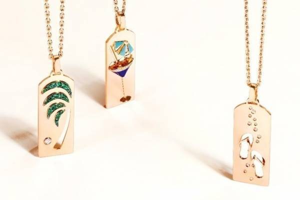 フレッド新作ペンダント“ヤシの木”や“カクテル”をモチーフに、ダイヤやエメラルドを配して