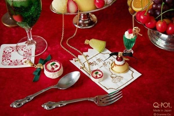 Q-pot.新作「喫茶店」アクセサリー、クリームソーダネックレスやプリン・ア・ラ・モードチャーム