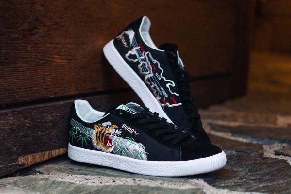 プーマ“スカジャン”着想のスニーカー「プーマ スウェード」光沢アッパーに虎や日本地図を刺繍