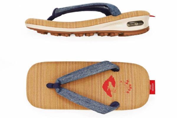 雪駄×スニーカー「雲駄」に“デニム＆レオパード柄”モデル、デンハムとごゑもんがコラボ