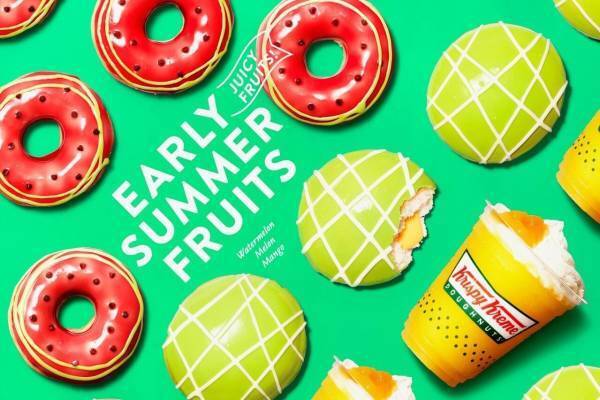 クリスピー・クリーム・ドーナツ初夏限定“メロン＆スイカ”ドーナツ、果汁入りでジューシーに