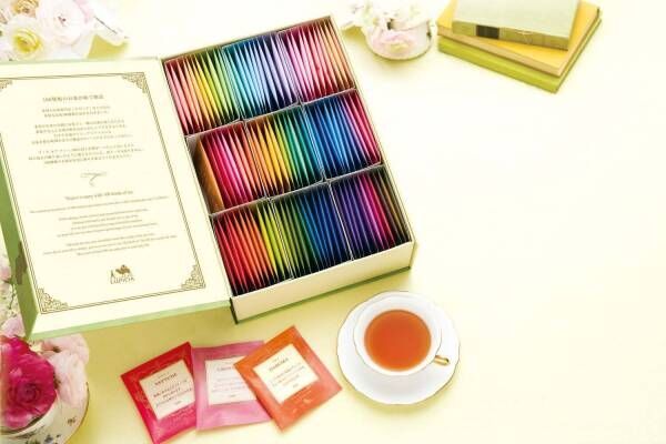 ルピシア“世界のお茶100種”を本型ボックスに詰め合わせた「ブック オブ ティー 100」