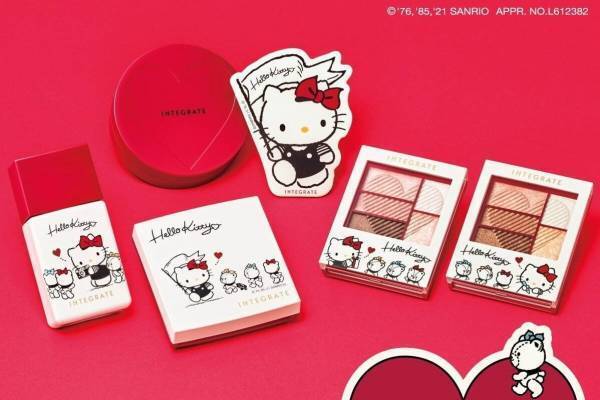 インテグレート21年夏サンリオ「ハローキティ」とコラボ、ミラー付き“水ジェリー”ファンデなど