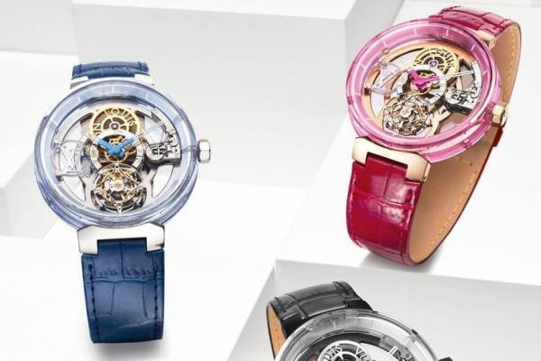 ルイ・ヴィトン“あらゆる角度から透けて見える”サファイアクリスタルケースの新作ハイウォッチ