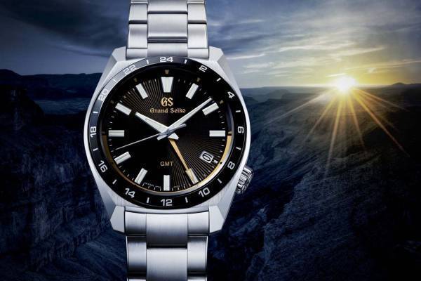 グランドセイコー数量限定ウオッチ、金色に輝くGSロゴ＆ダイヤルリングのGMTモデル