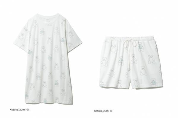 ジェラート ピケ「テディベア」柄のルームウェア＆エコバッグ、イラストレーター・コトカイズミとコラボ