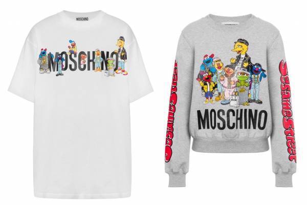 モスキーノ×セサミストリート、“革ジャン”姿のビッグバード＆ストリート風エルモのTシャツなど