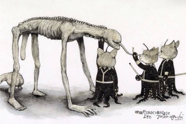 ヒグチユウコ×映画『ジャンク・ヘッド』の展覧会、神宮前のギャラリーで劇中パペットやセット展示