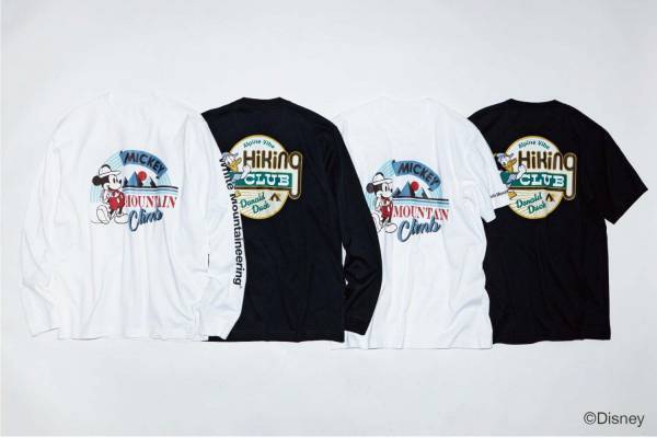 ホワイトマウンテニアリング×ディズニー、“山登り”ミッキーやドナルドのTシャツ