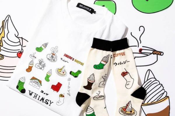 ビームス T×コメダ珈琲店×ウィムジー ソックス、シロノワール＆クリームソーダグラス柄Tシャツなど