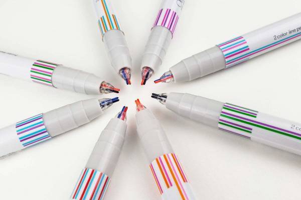 “2色線が同時に描ける”水性ペン「ツインク」飾り線＆ネオン風イラストを簡単に、全8色で