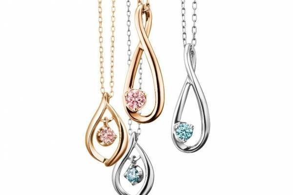 カナル 4℃新作ネックレス、“永遠の愛”ピンクダイヤモンド＆“幸福”のブルーダイヤモンド