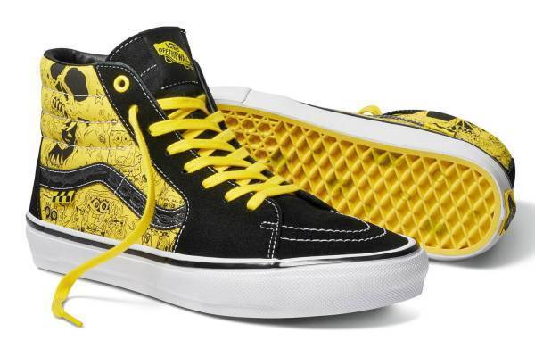 VANS×スポンジ・ボブ×マイク・ギグロッティ、スカルや有刺鉄線モチーフのスニーカー＆アパレル
