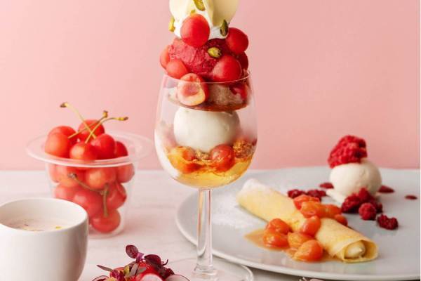 フルーツのコース料理専門店「フルーツサロン」さくらんぼ尽くしの新作コース、パフェやクレープ