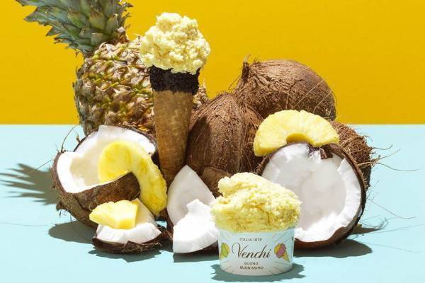 ヴェンキ夏限定の新作ジェラート「パイナップル＆ココナッツ」＆「マンゴー＆パッションフルーツ」