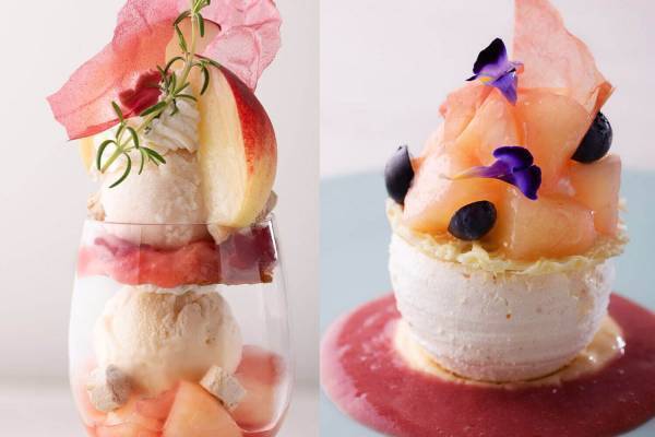 フルーツのコース料理専門店「フルーツサロン」に桃尽くしの新作コース、パブロバやパフェ