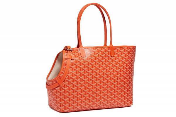 ゴヤール“杉綾模様”の新ペット用バッグ「シアン・グリ」小型犬対象＆骨型ポーチも同時展開