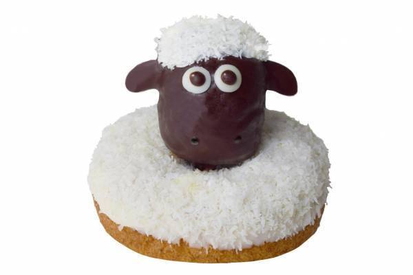 「ひつじのショーン」がドーナツに！もこもこヘアーを有機ココナッツで表現、フロレスタから