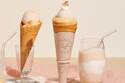 ジェラート ピケ カフェ「桃」スイーツ、シュワシュワピーチジェラートソーダ＆白桃クレープ