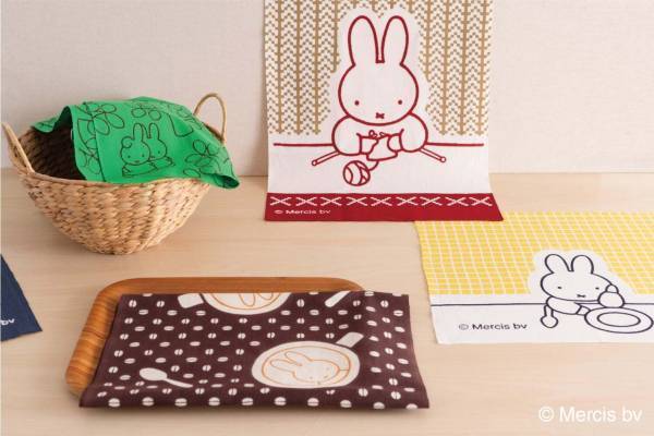 ミッフィー×手ぬぐい専門店「かまわぬ」“ニット模様＆コーヒー豆柄”のミッフィー手ぬぐいなど