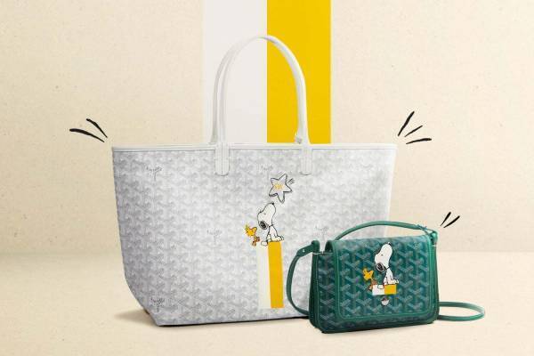 ゴヤールのマーカージュバッグに“夜空を眺める”スヌーピー＆ウッドストック、阪急うめだ本店で
