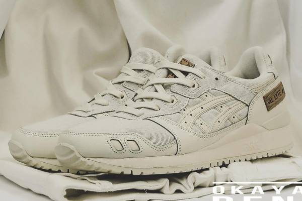岡山デニムを使ったアシックス「ゲルライト III OG」アトモス限定発売、アイボリーのワントーンで