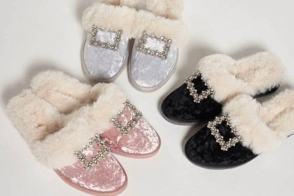ダイアナ初のルームシューズライン、極上の肌ざわり“ふわふわ”ファー＆煌めくクリスタル