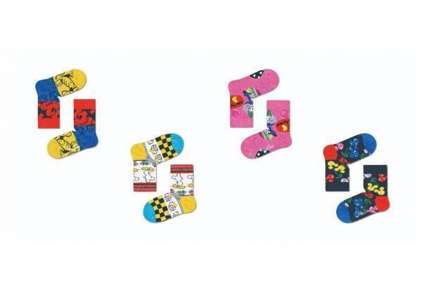 ディズニー×ハッピーソックス第2弾、ミッキーシルエットのチェリー柄やミニー＆デイジーのカラフル靴下