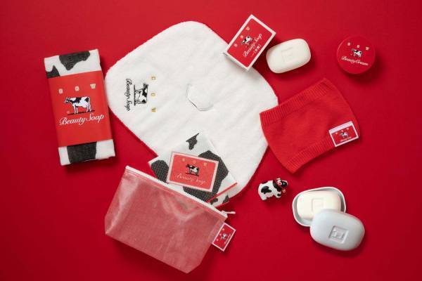 中川政七商店×牛乳石鹸のコラボ再び、新作ヘアバンドや蒸しタオル入り“赤箱”スキンケアセット