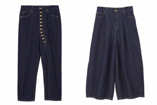 Leeとズッカが初コラボ、フロントボタンを“アシンメトリック”に連ねたデニムパンツなど