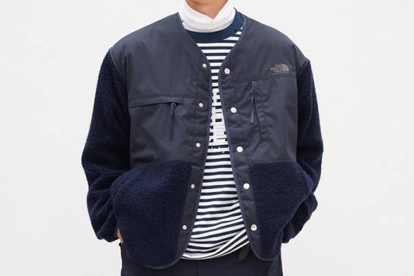 ナナミカ×ザ・ノース・フェイス、“チェック裏地”の撥水加工コート＆ボアフリースカーディガン