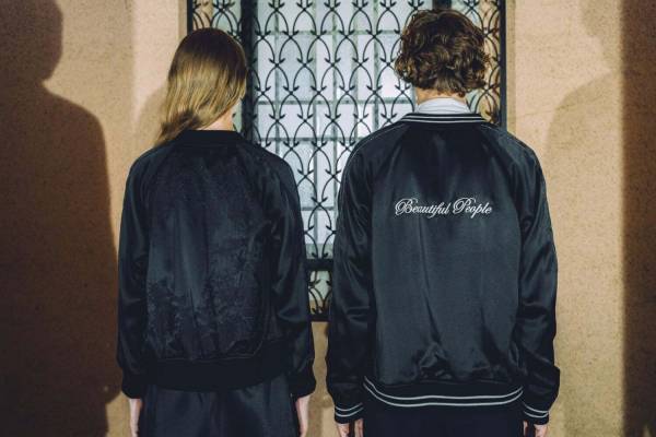 ビューティフルピープル“琳派の屏風絵”着想の刺繍を施したスカジャン、青山店限定で