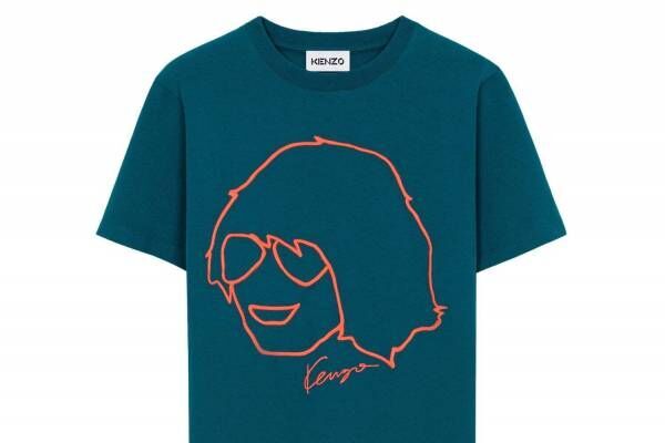 ケンゾー&quot;高田賢三の似顔絵&quot;を刺繍した新作Tシャツ、ブルーやグリーンのカラフルボディ