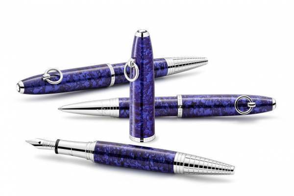 モンブランから女優エリザベス・テイラー着想の万年筆＆ボールペン、ダークヴァイオレットのマーブル模様