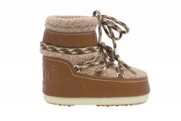 クロエ×ムーンブーツの新作ブーツ、“ソックス風”ニットアッパー＆アースカラーレザーで