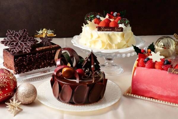 ベルアメールのクリスマスケーキ、ルビーチョコのブッシュ ド ノエルや“雪の結晶”を飾ったチョコケーキ