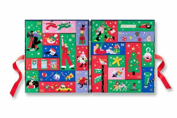 キールズ21年クリスマスコフレ第1弾、新製品あり全24品コスメ入り「アドベントカレンダー」再び