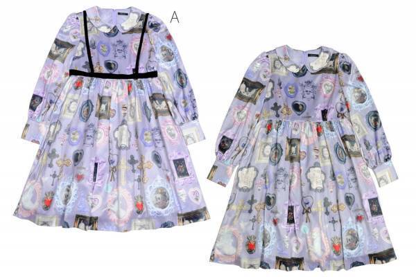 ミルク新作“アンティークな絵画＆十字架プリント”のワンピやミニスカート、ベロアリボントップスも
