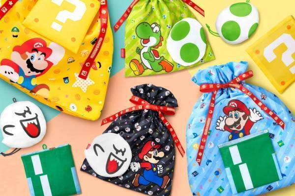 スーパーマリオ“折りたたみバッグになる”2WAYラッピングバッグ、ヨッシーやテレサデザイン
