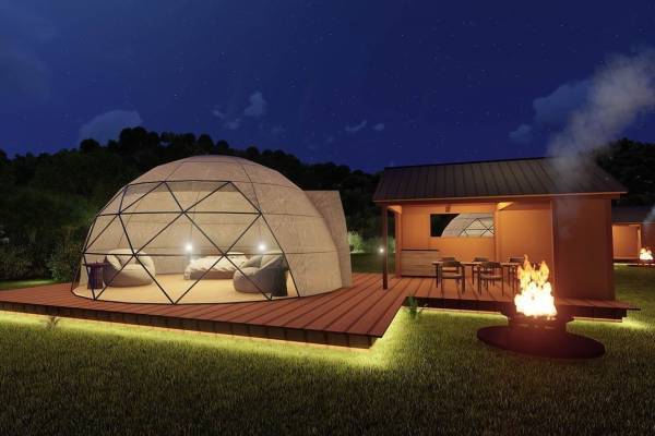 京都・京丹後に大型温泉グランピング施設「グランルージュ 夕日ヶ浦」海の京都を楽しむアウトドア体験