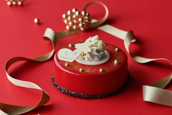 ピエール マルコリーニ21年クリスマスケーキ、ビターチョコレート×フランボワーズ×バニラブリュレ