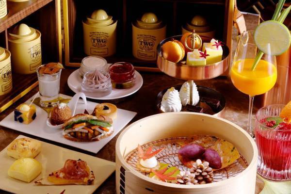 ホテル ザ ミツイ キョウト「AKANEアフタヌーンティー」紅葉モチーフを添えた秋スイーツなど