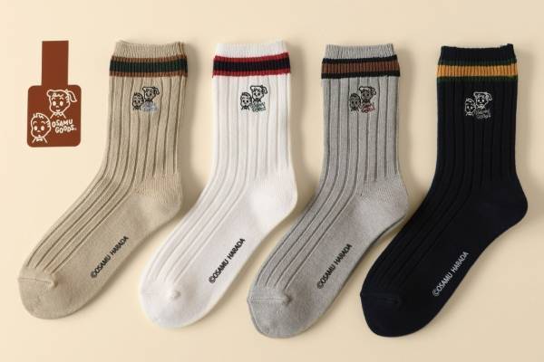 靴下屋×オサムグッズのコラボ靴下第3弾、トラッド風チェック柄ソックスや“ぽかぽか”スリッパ