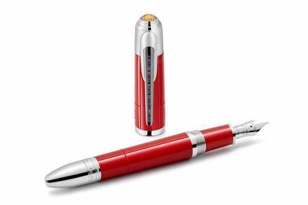 モンブラン、フェラーリ着想の万年筆 - “跳ねる馬”ロゴや創設者の言葉を刻印、車体を象徴する赤色で