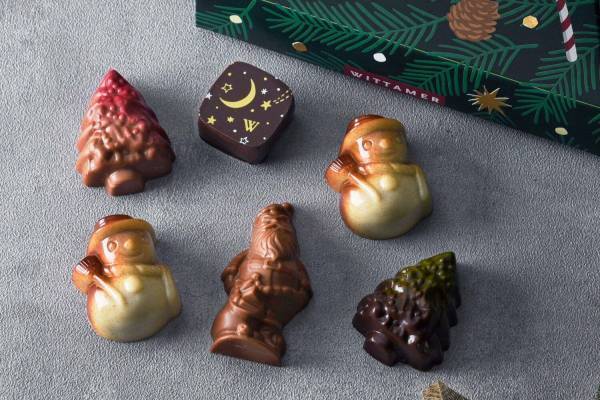 ヴィタメールのクリスマス限定ショコラ、サンタ＆ツリー型ガナッシュ＆オーナメントにもなるチョコボックス