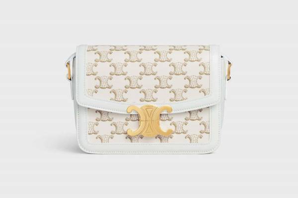 セリーヌ「トリオンフ キャンバス」バッグに新色ホワイト、“凱旋門のチェーン”から着想