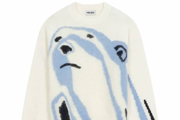 ケンゾー「シロクマ」ダウンジャケットやニットウェア、“北極の情景”着想のホワイト＆グレーで