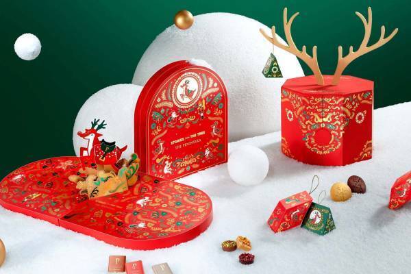 ザ・ペニンシュラ ブティック＆カフェのクリスマス限定ギフト、チョコレートの詰め合わせBOXなど