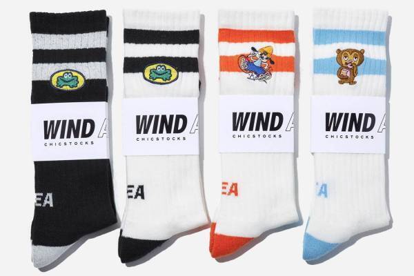 シックストックス×パラッパラッパー×ウィンダンシーのコラボ靴下、パラッパやPJベリーを刺繍で表現